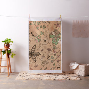Boho Bohemian Retro Colourful Floral Flowers Fabric