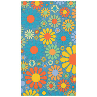 Boho Bohemian Retro Colourful Floral Flowers Tablecloth