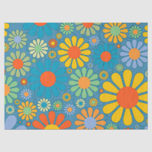 Boho Bohemian Retro Colourful Floral Flowers Tissue Paper