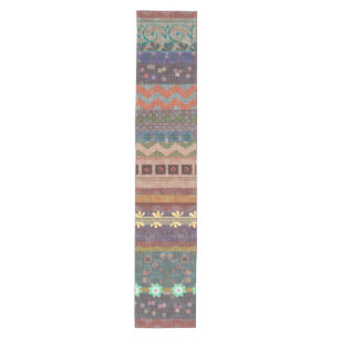 Boho Bohemian Retro Colourful Pattern Medium Table Runner
