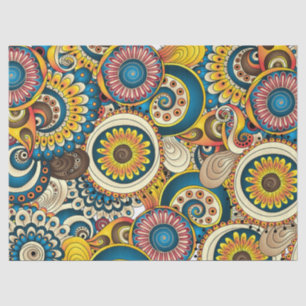Boho Bohemian Retro Colourful Pattern Tissue Paper