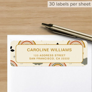 Boho Bohemian Unique Rainbow Return Address 