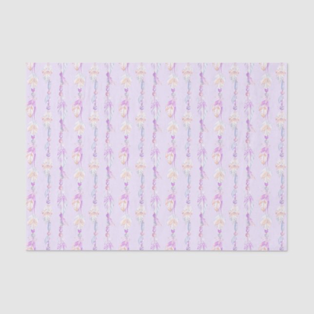 Boho Bohemian watercolor purple tissue paper (Front)