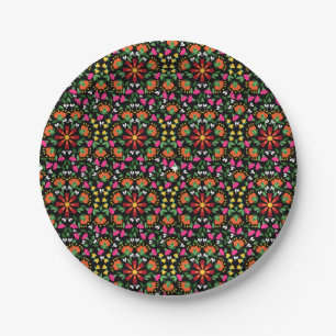 Boho Bold Floral Trivet Paper Plate