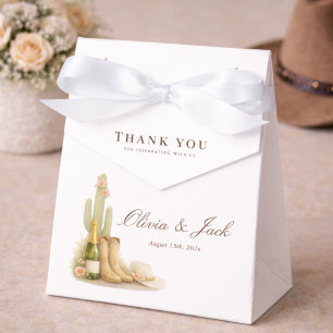 Boho Boots & Bubbly Neutral Baby Shower Thank You  Favor Box