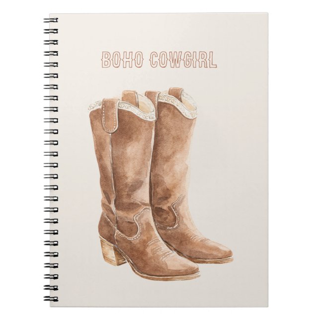 Boho Boots Cowgirl Notebook (Front)