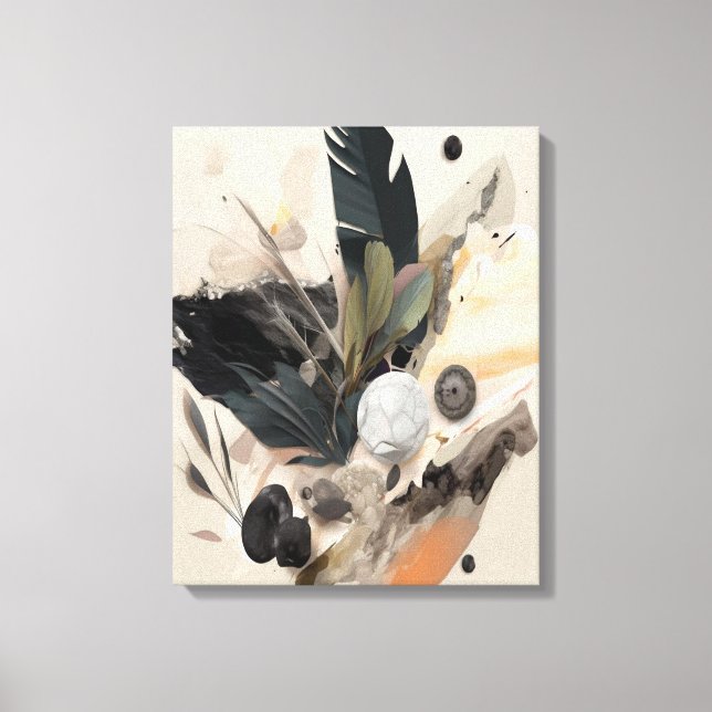 Boho Botanical Abstract Earthy Minimalist  Canvas Print (Front)
