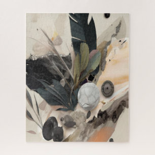 Boho Botanical Abstract Earthy Minimalist  Jigsaw Puzzle