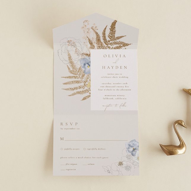 Boho Botanical All in One Wedding Invitation (Creator Uploaded)