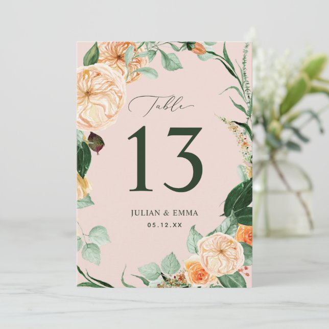 Boho Botanical Blush Pink Greenery Floral Custom (Standing Front)