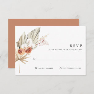 Boho Botanical Bohemian Floral Wedding RSVP Card
