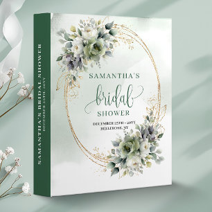 Boho Botanical Bridal Shower Ring Binder Gold