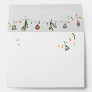 Boho Botanical Christmas Holiday Rustic Envelope