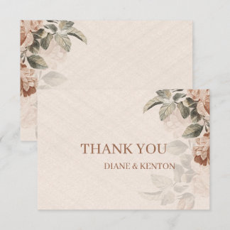 Boho Botanical Details Rustic Terracotta Thank You RSVP Card