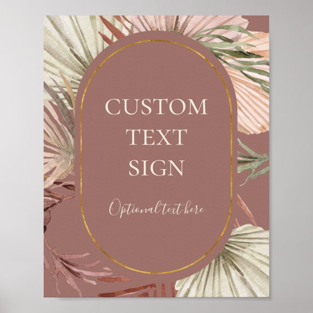 Boho Botanical | Dusty Rose Cards & Gifts Custom Poster (Front)
