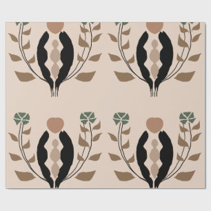 Boho Botanical Earthy Feminine Nature Pattern Wrapping Paper