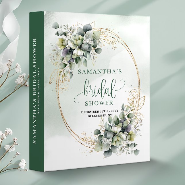 Boho Botanical Eucalyptus Bridal Shower Binder (Boho Botanical Eucalyptus Bridal Shower Binder)