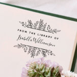 Boho Botanical From the Library of Bookplate Rubber Stamp<br><div class="desc">Show your favourite books some love and keep them in your personal collection with this Boho Botanical "From the Library of" Bookplate. Featuring hand-drawn leaves framing a modern sans serif typeface for your message and a chic, feminine script for your name. Click 'Personalize" to see how beautiful it looks with...</div>
