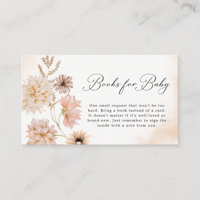 Boho Botanical Gender Neutral Books for Baby Enclosure Card (Front)