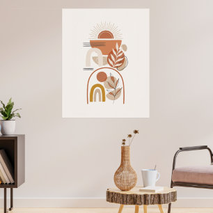 Boho Botanical Geometric Abstract Wall Art Poster
