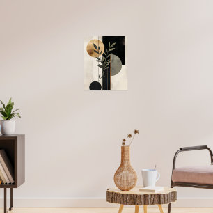 Boho Botanical Geometric Illustration Poster