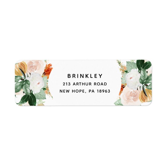 Boho Botanical Green Floral Adresse de retour (Devant)