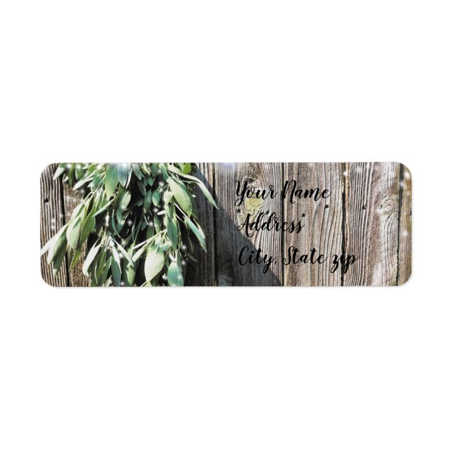 Boho botanical herb leaves rustic Barn-wood  (Front)