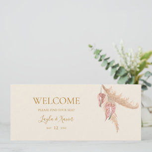 Boho Botanical Ivory Hanging Seating Chart Header