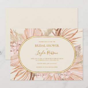 Boho Botanical   Ivory Horizontal Bridal Shower Invitation