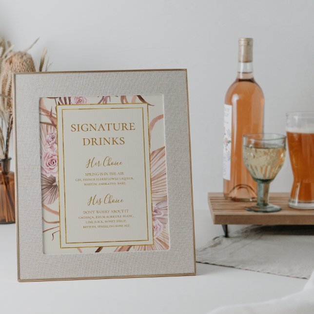 Boho Botanical | Ivory Signature Drinks Sign (Creator Uploaded)