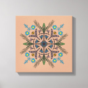 Boho Botanical Mandala Tropical Greenery Canvas Print