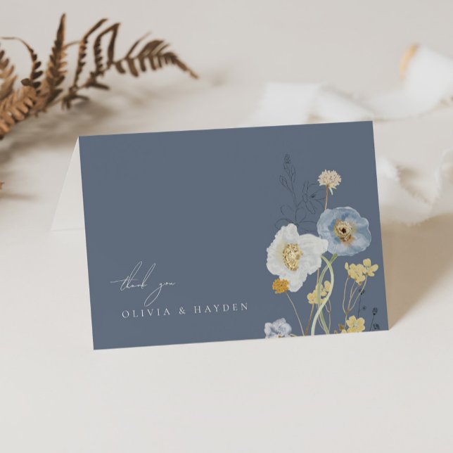 Boho Botanical Mariage plié Carte de remerciements (Créateur téléchargé)