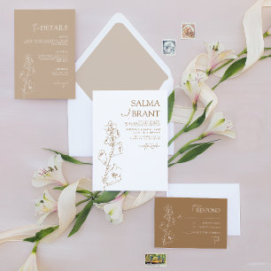Boho Botanical • Minimalist Modern Floral Invitation