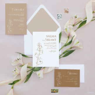 Boho Botanical • Minimalist Modern Floral Invitation
