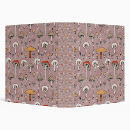Boho Botanical Mushroom Pattern Binder