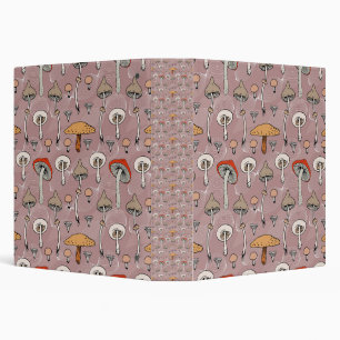 Boho Botanical Mushroom Pattern Binder