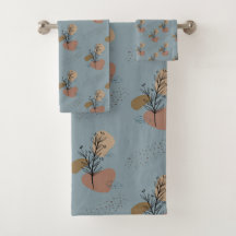 Boho Botanical Pattern Mocha Mousse and Accents