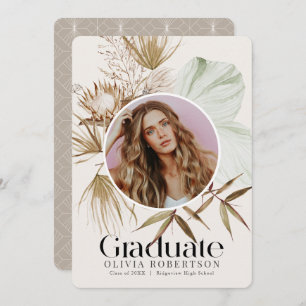 Boho Botanical Photo Graduation Announcement