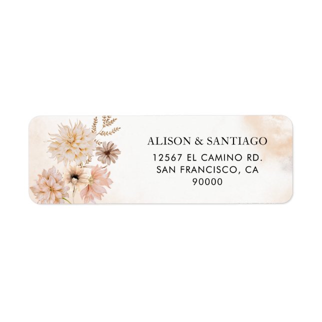 Boho Botanical Return Adresse Labels (Devant)