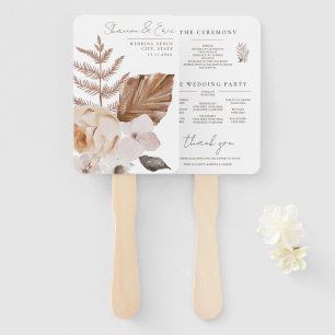 Boho Botanical Wedding Program Fans