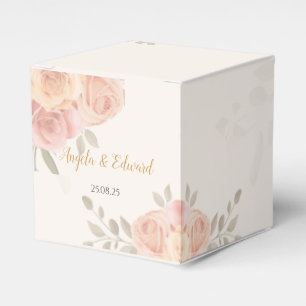 Boho Botanical White Pink Pose Favor Box