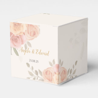 Boho Botanical White Pink Pose Favor Box