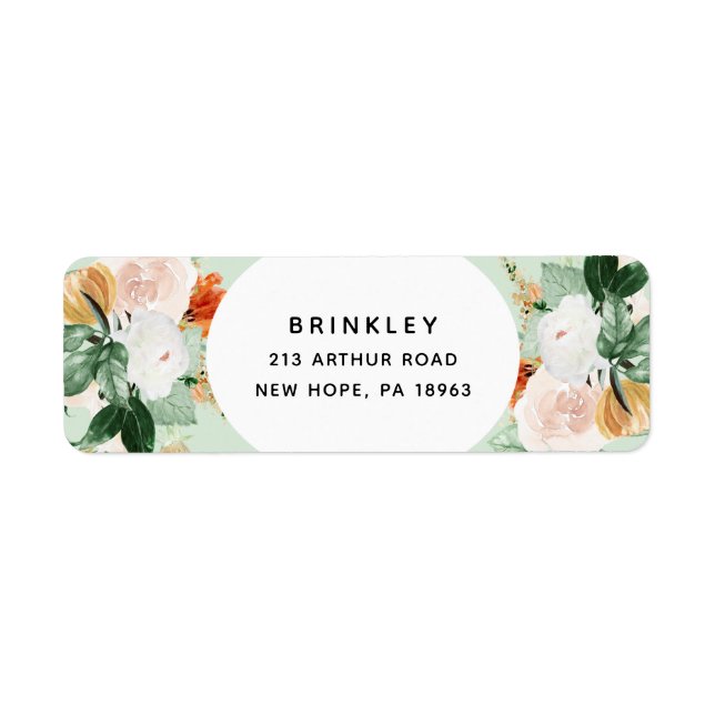 Boho Botanique Sage Green Floral Adresse de retour (Devant)