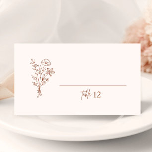 Boho Botaniques Terracotta Mariage Carte Place