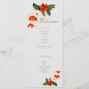 Boho bouquet with fiery flowers program