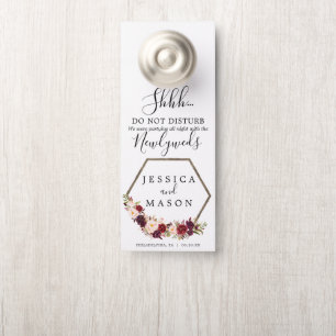 Boho Bourgogne Mariage Affichette de porte Ne Dist