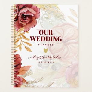 BOHO Bourgogne Rose Pampas Mariage
