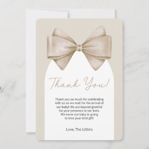 Boho Bow Modern Baby Shower Thank You Card
