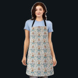 Boho Bows and Blossoms Blue Apron<br><div class="desc">Boho and rustic apron featuring hand drawn illustration of bows and flowers in blue colours.</div>
