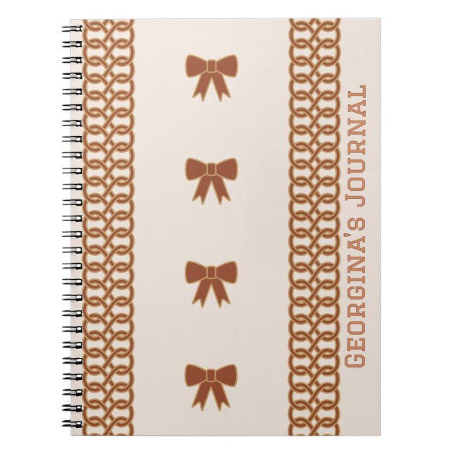 Boho Bows Journal Notebook - Earthtones (Front)
